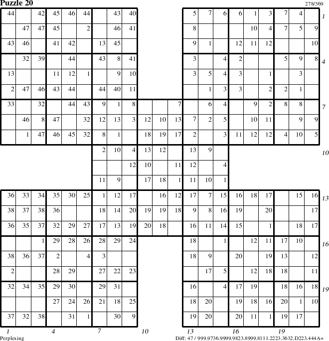 Step-by-Step Instructions for Puzzle 20 with all 47 steps marked