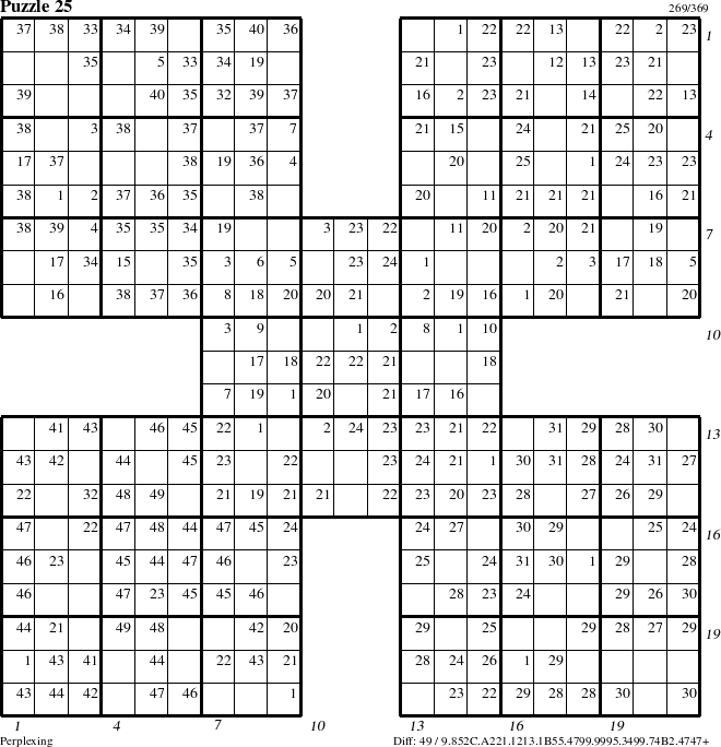 Step-by-Step Instructions for Puzzle 25 with all 49 steps marked