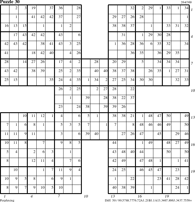 Step-by-Step Instructions for Puzzle 30 with all 50 steps marked