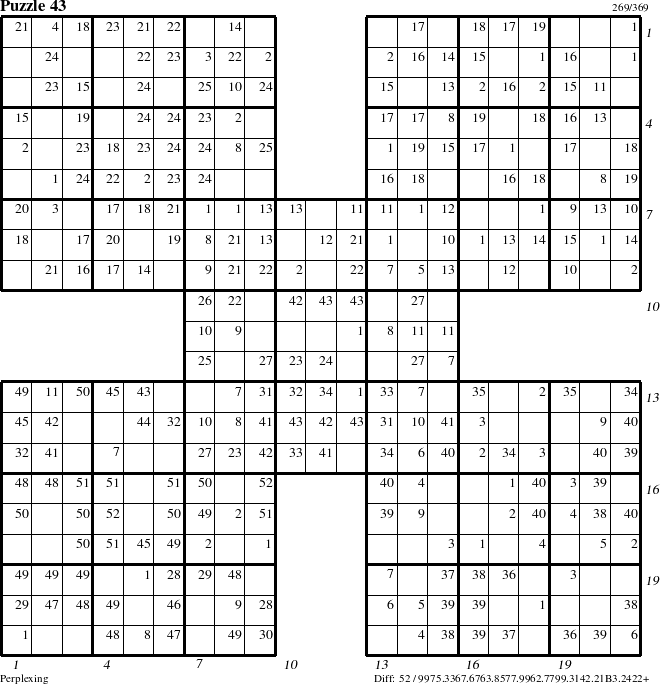 Step-by-Step Instructions for Puzzle 43 with all 52 steps marked