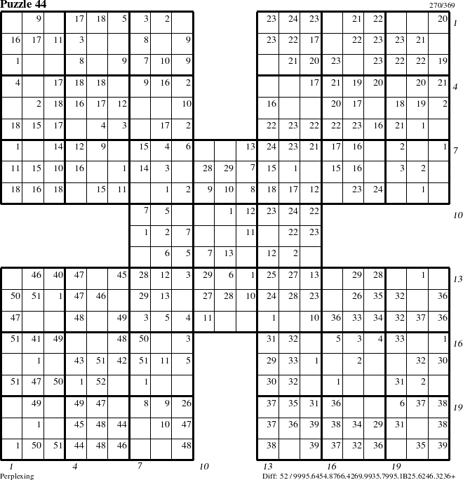 Step-by-Step Instructions for Puzzle 44 with all 52 steps marked