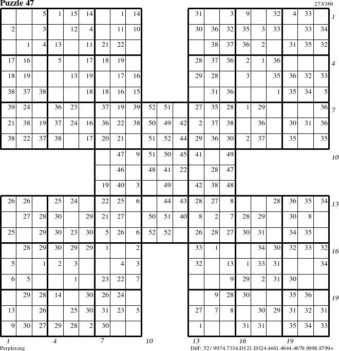 Step-by-Step Instructions for Puzzle 47 with all 52 steps marked