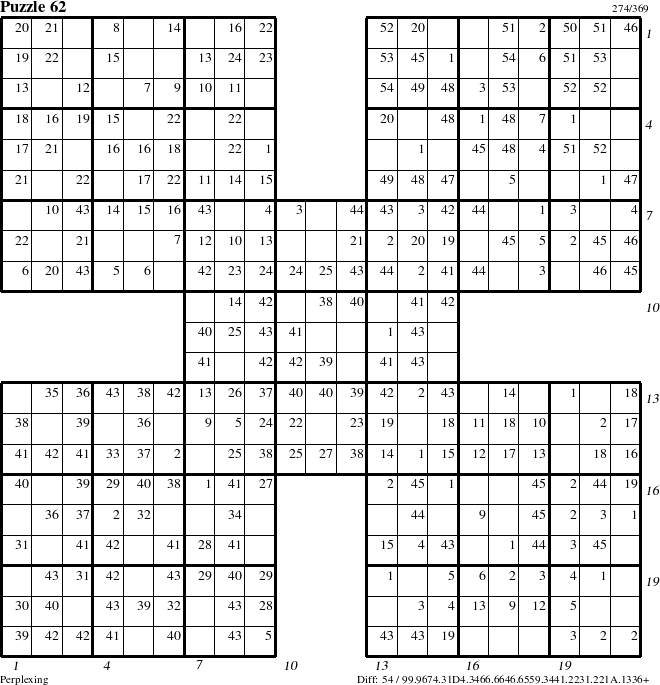 Step-by-Step Instructions for Puzzle 62 with all 54 steps marked