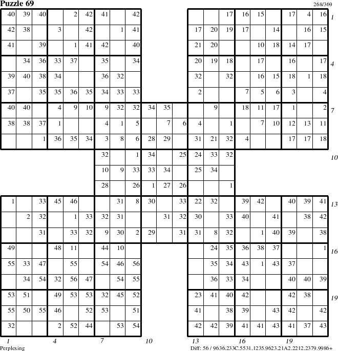 Step-by-Step Instructions for Puzzle 69 with all 56 steps marked