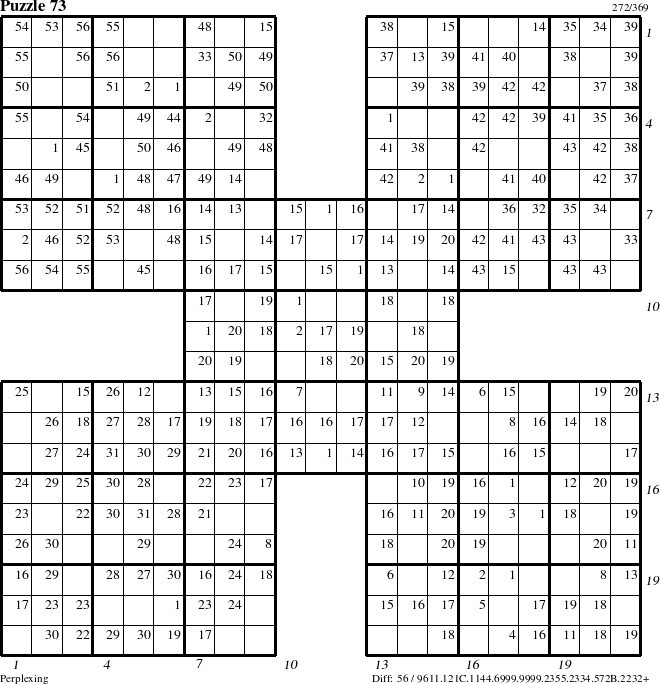 Step-by-Step Instructions for Puzzle 73 with all 56 steps marked