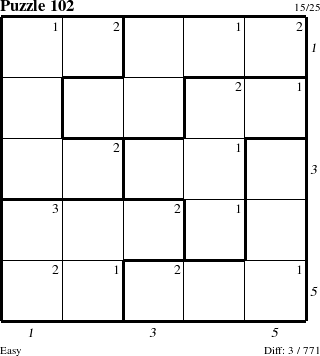 Step-by-Step Instructions for Puzzle 102 with all 3 steps marked