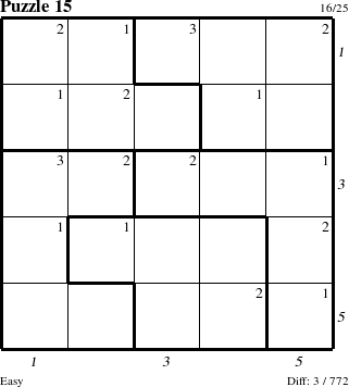 Step-by-Step Instructions for Puzzle 15 with all 3 steps marked