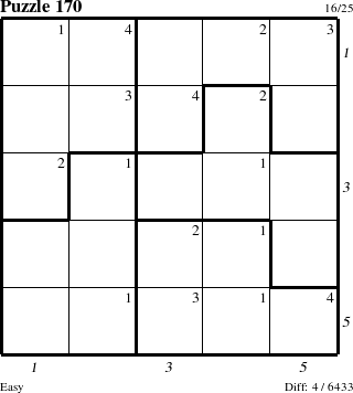 Step-by-Step Instructions for Puzzle 170 with all 4 steps marked