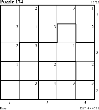 Step-by-Step Instructions for Puzzle 174 with all 4 steps marked