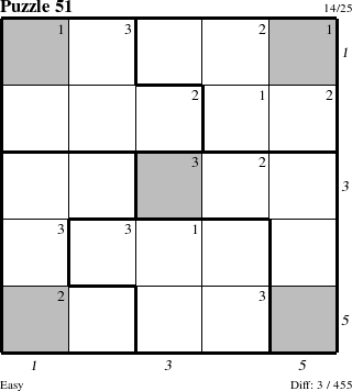 Step-by-Step Instructions for Puzzle 51 with all 3 steps marked