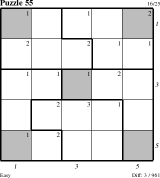 Step-by-Step Instructions for Puzzle 55 with all 3 steps marked