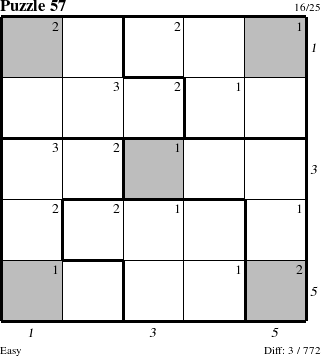 Step-by-Step Instructions for Puzzle 57 with all 3 steps marked