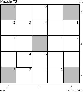 Step-by-Step Instructions for Puzzle 73 with all 4 steps marked