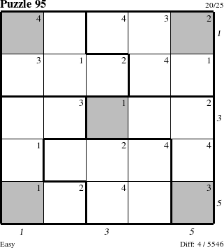 Step-by-Step Instructions for Puzzle 95 with all 4 steps marked