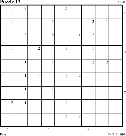 Step-by-Step Instructions for Puzzle 13 with all 3 steps marked