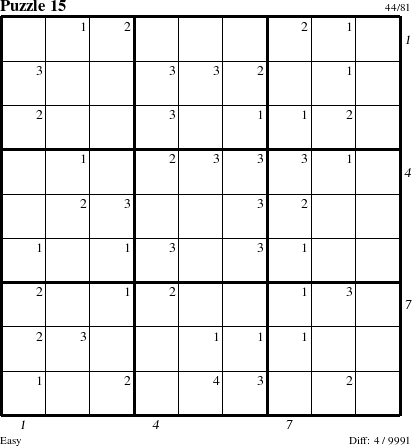 Step-by-Step Instructions for Puzzle 15 with all 4 steps marked