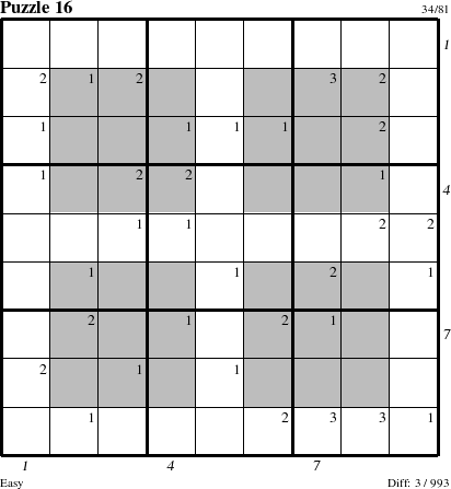 Step-by-Step Instructions for Puzzle 16 with all 3 steps marked