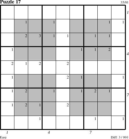 Step-by-Step Instructions for Puzzle 17 with all 3 steps marked