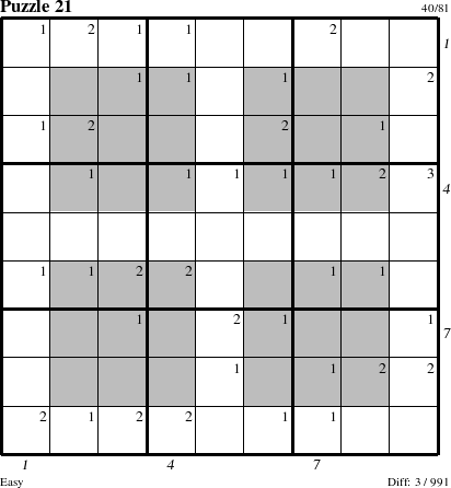 Step-by-Step Instructions for Puzzle 21 with all 3 steps marked