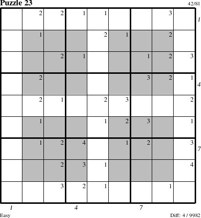 Step-by-Step Instructions for Puzzle 23 with all 4 steps marked