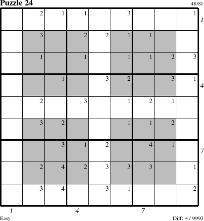 Step-by-Step Instructions for Puzzle 24 with all 4 steps marked