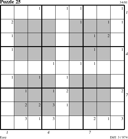 Step-by-Step Instructions for Puzzle 25 with all 3 steps marked