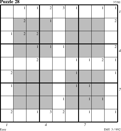 Step-by-Step Instructions for Puzzle 28 with all 3 steps marked