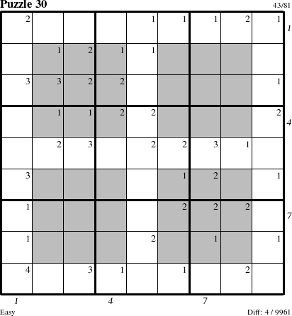 Step-by-Step Instructions for Puzzle 30 with all 4 steps marked