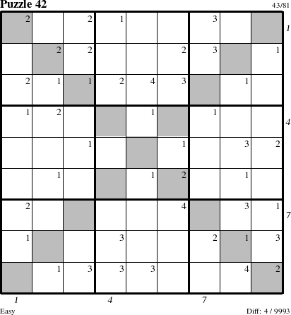 Step-by-Step Instructions for Puzzle 42 with all 4 steps marked