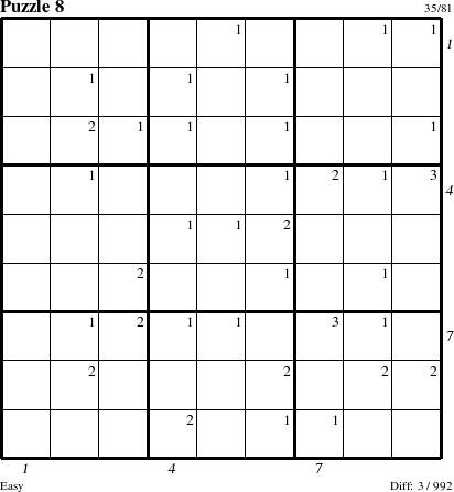 Step-by-Step Instructions for Puzzle 8 with all 3 steps marked