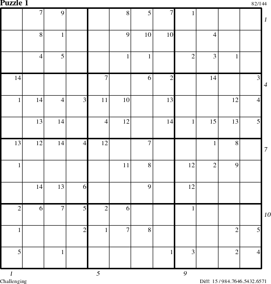 Step-by-Step Instructions for Puzzle 1 with all 15 steps marked