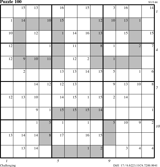 Step-by-Step Instructions for Puzzle 100 with all 17 steps marked