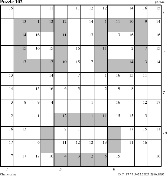 Step-by-Step Instructions for Puzzle 102 with all 17 steps marked