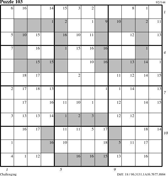 Step-by-Step Instructions for Puzzle 103 with all 18 steps marked