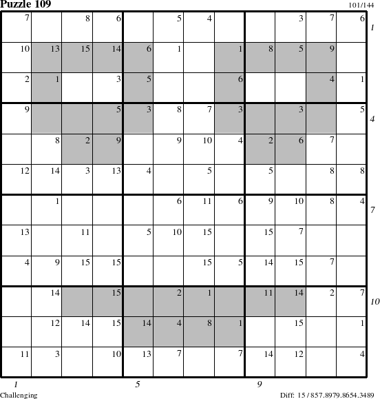 Step-by-Step Instructions for Puzzle 109 with all 15 steps marked