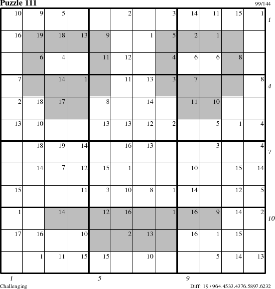 Step-by-Step Instructions for Puzzle 111 with all 19 steps marked