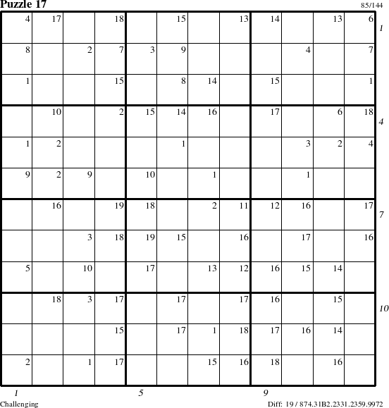 Step-by-Step Instructions for Puzzle 17 with all 19 steps marked