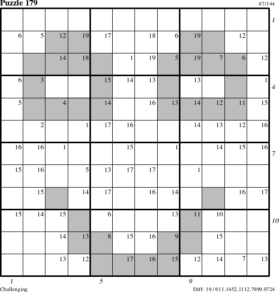 Step-by-Step Instructions for Puzzle 179 with all 19 steps marked