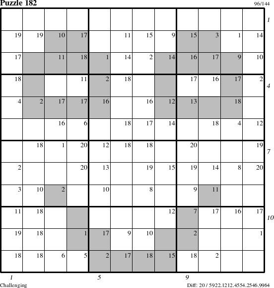 Step-by-Step Instructions for Puzzle 182 with all 20 steps marked