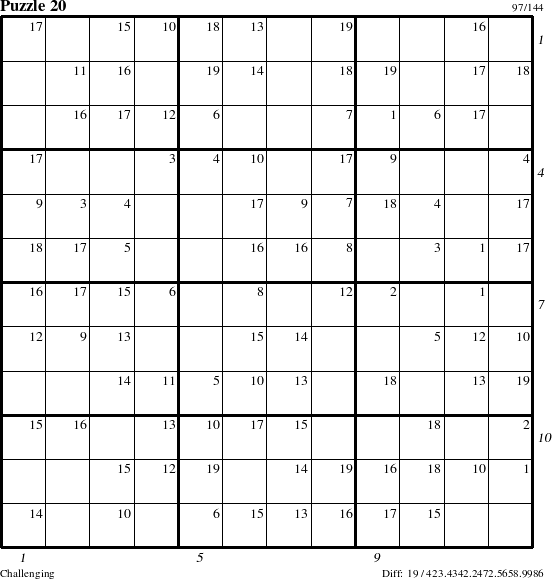 Step-by-Step Instructions for Puzzle 20 with all 19 steps marked