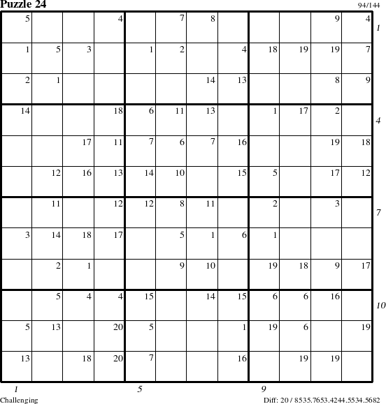 Step-by-Step Instructions for Puzzle 24 with all 20 steps marked