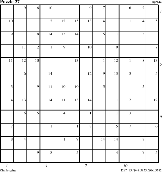 Step-by-Step Instructions for Puzzle 27 with all 15 steps marked