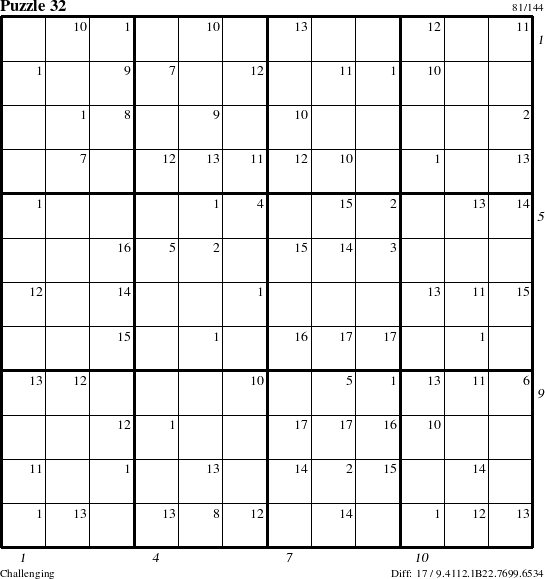 Step-by-Step Instructions for Puzzle 32 with all 17 steps marked