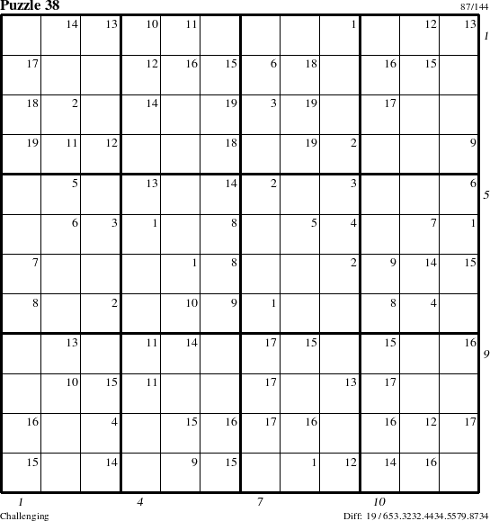 Step-by-Step Instructions for Puzzle 38 with all 19 steps marked