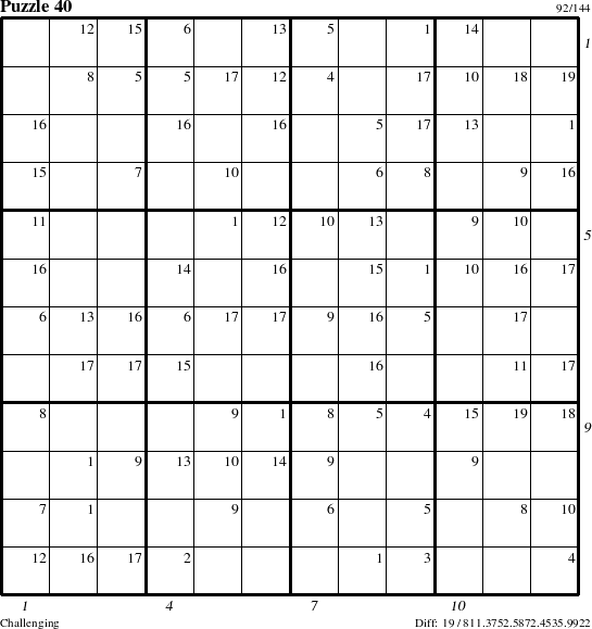 Step-by-Step Instructions for Puzzle 40 with all 19 steps marked