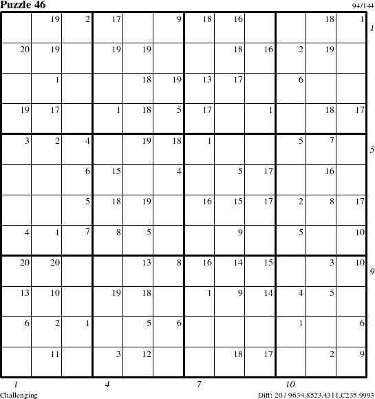 Step-by-Step Instructions for Puzzle 46 with all 20 steps marked