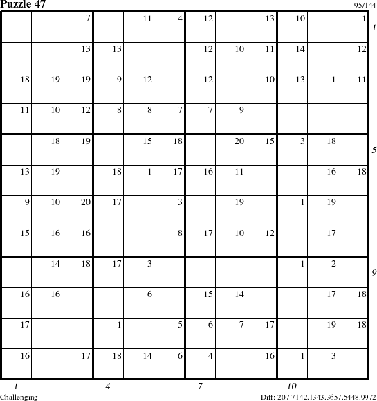 Step-by-Step Instructions for Puzzle 47 with all 20 steps marked