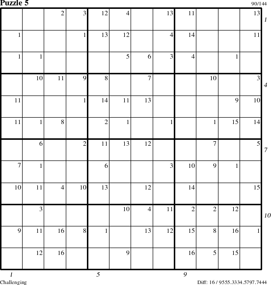 Step-by-Step Instructions for Puzzle 5 with all 16 steps marked