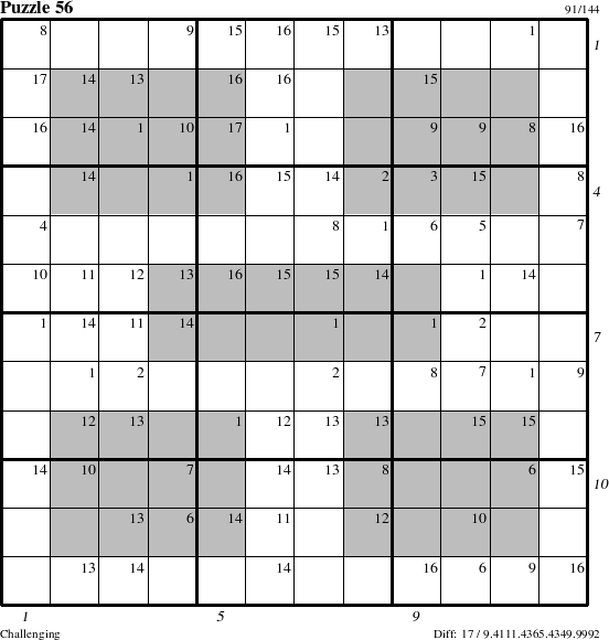 Step-by-Step Instructions for Puzzle 56 with all 17 steps marked