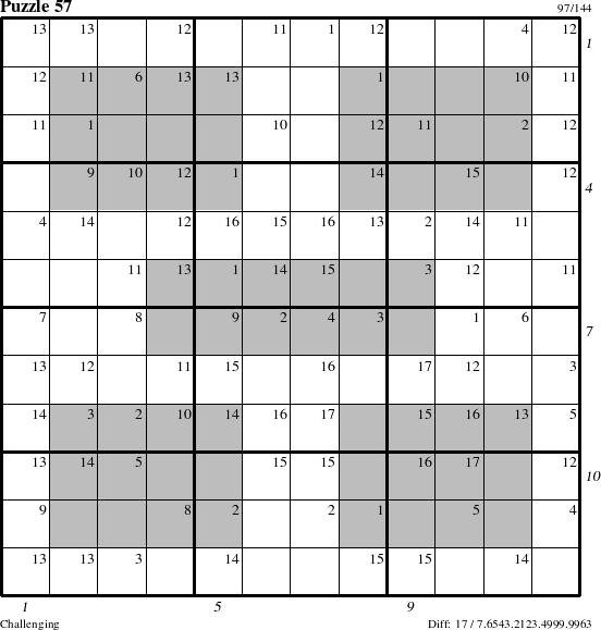 Step-by-Step Instructions for Puzzle 57 with all 17 steps marked